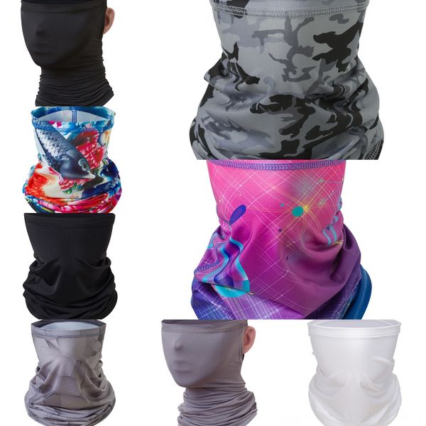 

axuiv summer cycling cool face mask half ice silk outdoor sports scarf breathable fishing mask anti-uv facemask cycling protective gear, Black