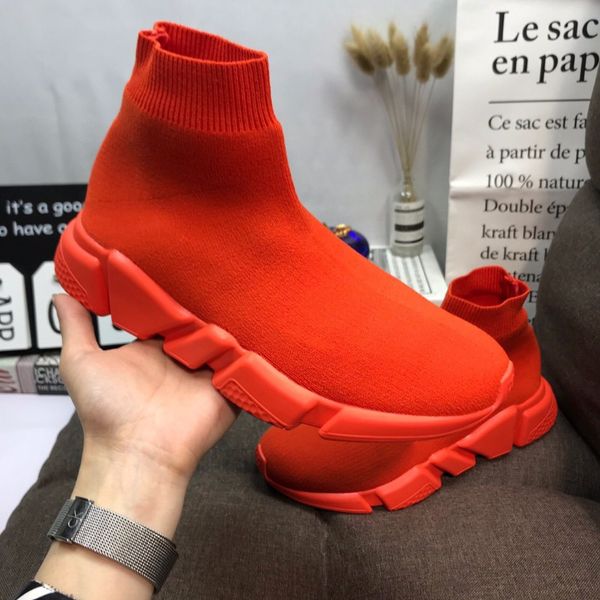 

new designer fashion boot for women & men speed trainer red triple black flat casual shoes sock boot mens sneaker shoe ing