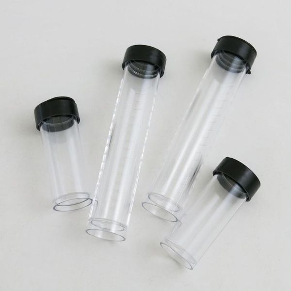 

packing bottles 360 x 10ml 20ml plastic pe test tubes with black plug lab hard sample container transparent vials women cosmetic