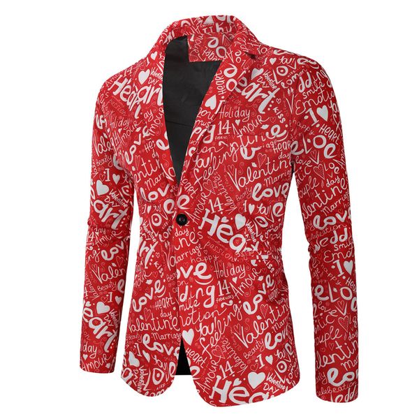 

письма печати любовь мужчины blazer случайный костюм куртка человек пригонки настоящий день святого валентина костюм костюм traje де hombres, White;black