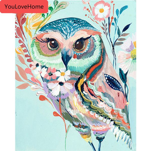 

раскраска по номерам сова ручная роспись подарочный рисунок акриловые настенные художественные картины по номерам животные diy picture краси