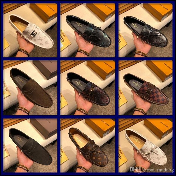 

20fw crocodiles leather men loafers moccasins italian black casual shoes men luxury summer style slip on boat shoes yeye5