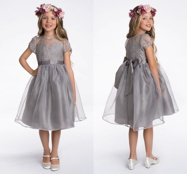 

princess tulle lace girls' pageant dress flower girls beading knee length birthday gowns kids formal party wear first communion dress, White;blue