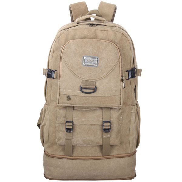 

retro thick canvas backpack can be expanded 60 liters ultra-large capacity bag men and women big backpack travel bag travel