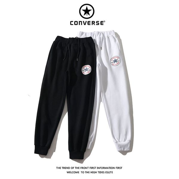 

с логотипом роскошные мужчины спортивные штаны 2019 winter new plus velvet толстовка мода спорт дикие штаны european american hot sale trend, Black