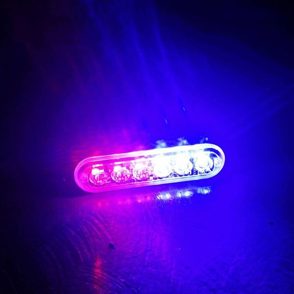

6led universal car emergency strobe grill flash lamp beacon warning 12/24v light