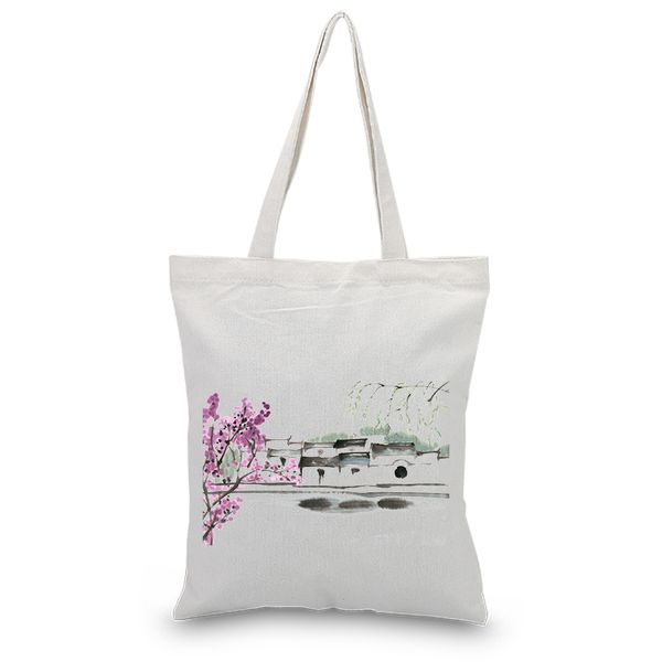 

canvas tote bag daily use ink draw custom print logo text diy eco ecologicas reusable shopping bag recycle