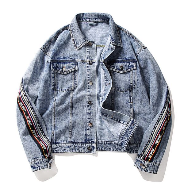 

mens designer outdoor casual teenager all-match denim jacket 8998, Black;brown