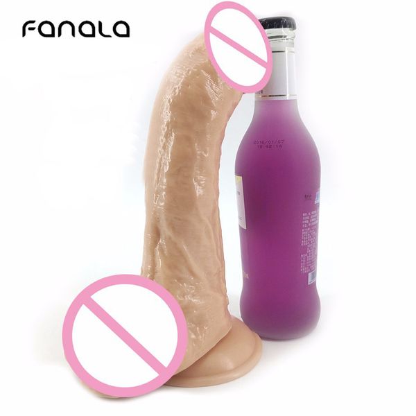 FanaLa 9.4 pollici enorme dildo realistico morbido pene lungo giocattoli del sesso per le donne ventosa masturbazione femminile prodotti per adulti giocattoli anali Y191015