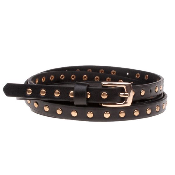 

casual 200cm individuality female belt rivet punk metal europe style black long street fashion belt women's belts, Black;brown