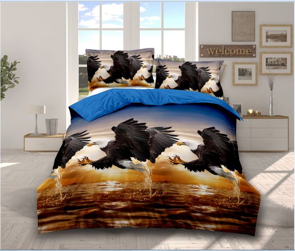 

wensd europe style duvet cover beddengoed set ultrafine fiber eagle bedding set 4pcs bed king bed 200x230cm bedding