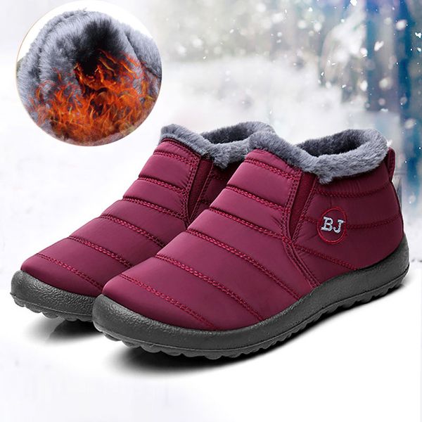 

women winter boots 2019 antiskid bottom waterproof snow boots women solid casual shoes woman keep warm ladies shoes plus size, Black