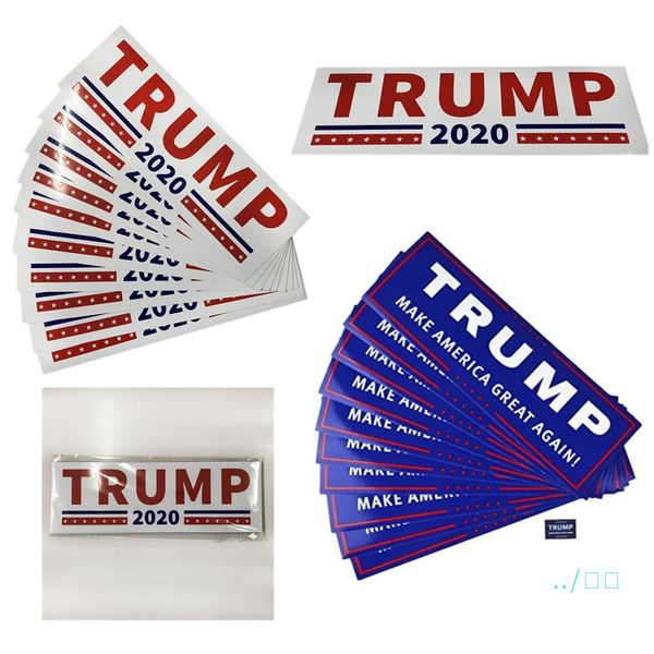 

10pcs / lot donald trump автомобиля стикер для президента 2020 бампер сделать америка великий снова пвх автомобилей наклейки автоаксессуары