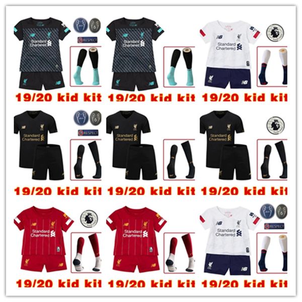 

Sell 201920 liverpool 13 kid kit ock euro 100 occer jer ey mane home away third gk hirt  alah virgil a becker, Black
