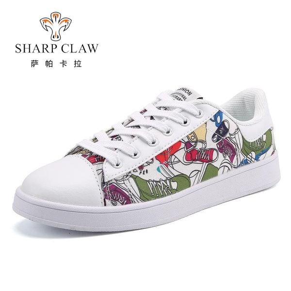 

sharcpclaw spring and summer men casual flat shoes lace-up male comfortable white shoes tenis masculino adulto, Black