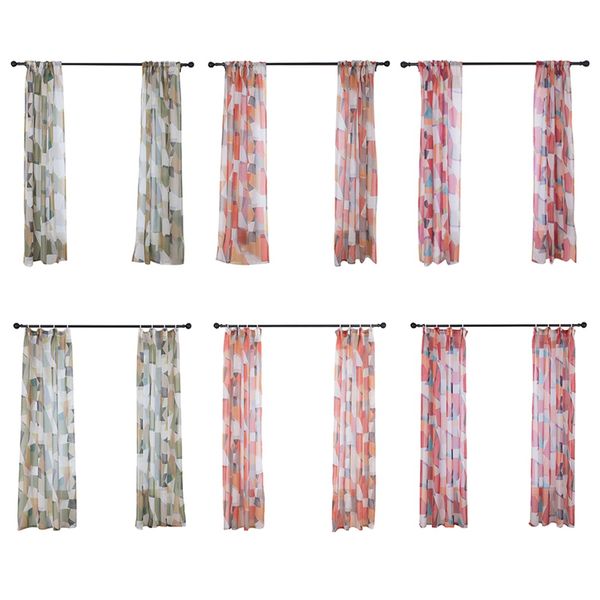 

2 pieces of all dolly digital printing diamond screens modern curtains draped perspective curtains new