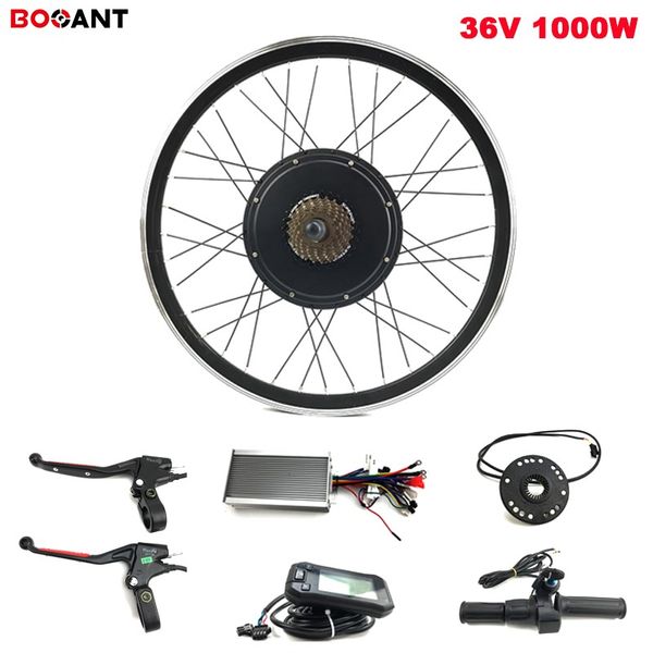 Dhl-freies Verschiffen 36 V 1000 Watt Hinterrad Bürstenlosen Motor Elektrische Motorrad Kits Elektrofahrrad Umbausätze für 26 '' fahrrad