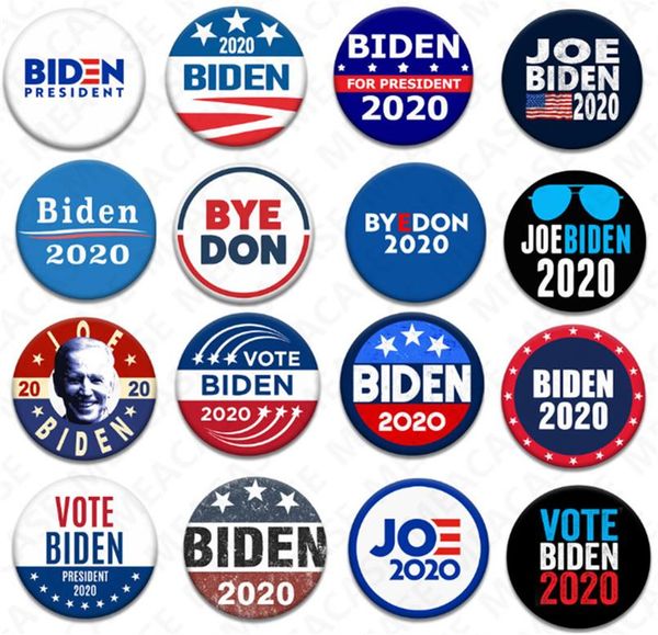 

18 styles joe biden brooch 2020 us presidential election biden badge tinplate election badges biden vote brooch pin party favors gift d7204, Red;brown