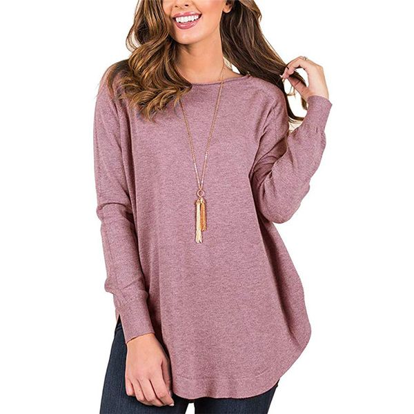 

womens designer tees shirts fashion t pullover color slim long natural crew casual sleeve neck tees hxmsu, Black