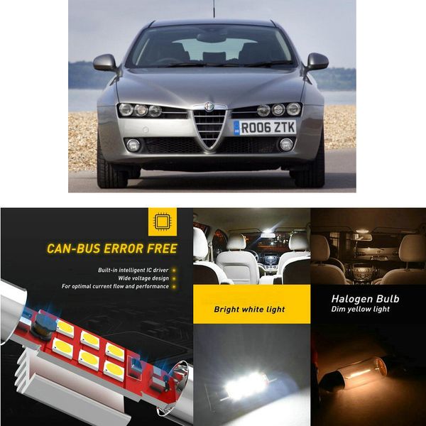 

светодиодные интерьера автомобиля света для alfa 159 sportwagon и 939b интерьер задний багажник перчаточный ящик косметическое зеркало без о