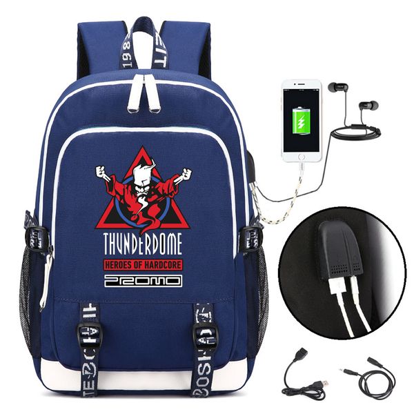 

thunderdome wizard hero hardcore backpack with usb charging port and lock &headphone interface for college student work