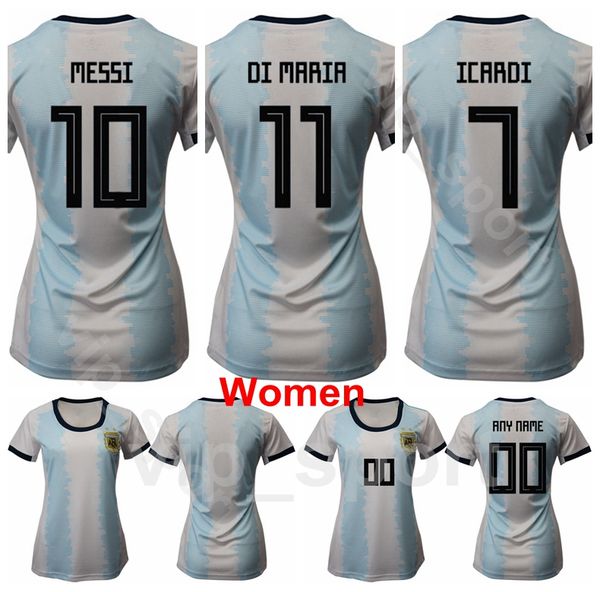 

2019 world cup women argentina soccer jersey lady 8 bravo 11 bonsegundo 16 benitez 19 larroquette 9 jaimes football shirt kits uniform, Black;yellow