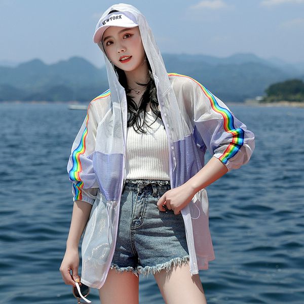 

2020 new women sun protection jackets coats clothing long sleeve hoodies shirt beachwear sunscreen cover-ups female casual jackets, Black;brown