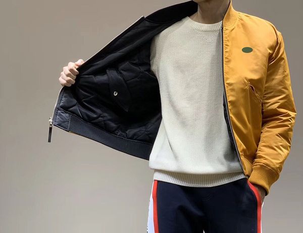 

crocodiles mens jacket french brand designer jacket luxury fabric embroidery badge reversible jacket mens womens winter jackets, Black;brown