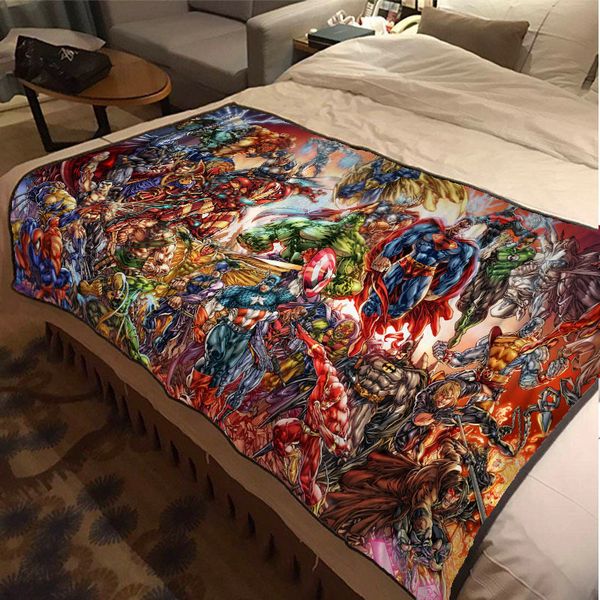 

blanket throw avenger marvel captain america iron man hero movie anime soft warm travel sleep sofa bedroom cover home travel