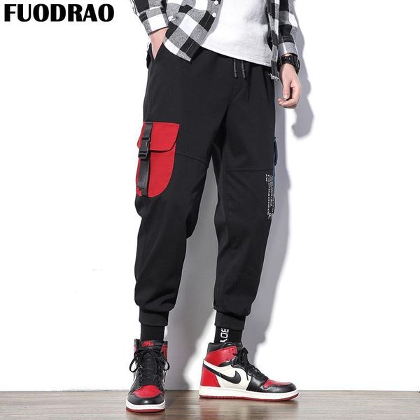 

new harajuku harem pants men hip hop pockets sweatpants men streetwear joggers pants male clothing plus size 5xl k103, Black
