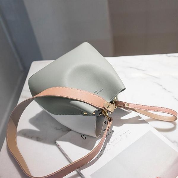 

designer luxury handbags purses women fashion bucket bag with designer contrast color and three color sweet lady nice cow classic hand bag#