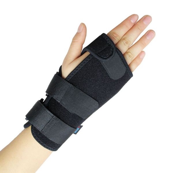 

one piece running black adjustable left right hand wrist band palm support splint brace glove sprain newnew, Black;red