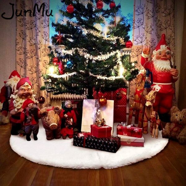 

31"/36"/48" white plush christmas tree skirt aprons christmas tree carpet decorations for home new year xmas decor