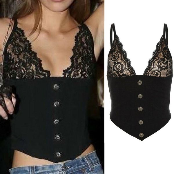 

fashion women's crochet lace vest tank crop female t-shirt bra boho sleeveless crop, White
