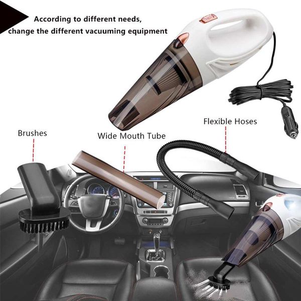 

12v car vacuum cleaner 3000pa wet/dry portable handheld vacuums cleaner dust cleaning with handbag