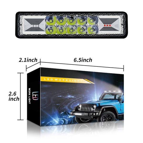 

1pc 12-24v 48w led work driving fog light bar off-road vehicle atv motorcycle high brightness shockproof car lights
