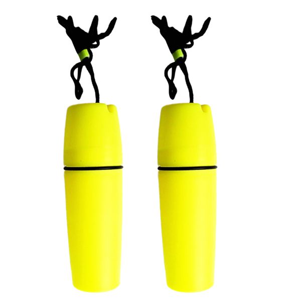 

perfeclan 2pcs waterproof swimming scuba diving dry container case dry bottle holder yellow