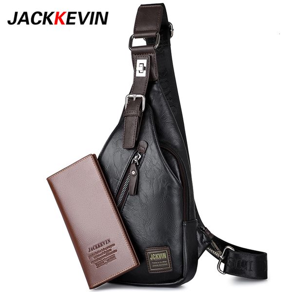 

jackkevin brand quality assurance chest bag men anti-theft magnetic clasp leather bag messenger bag fashion men's bags cj191130, Black;red