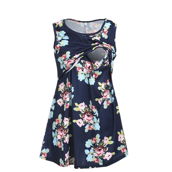

elegant new fashion women pregnant sleeveless t shirt floral breastfeeding nusring maternity clothes t shirt ropa embarazada, White
