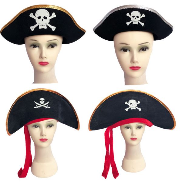 Cadılar Bayramı Cosplay Hat Karayip Korsan Şapkası Cosplay Dikmeler Parti Korsan Kaptan Şapkası Çocuk Yetişkin Halloween Şapka Malzemeleri