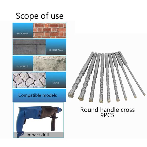 

electric hammer sds plus drill bit set for concrete wall brick block masonry hole saw electric hammer drilling bits 5mm 6mm