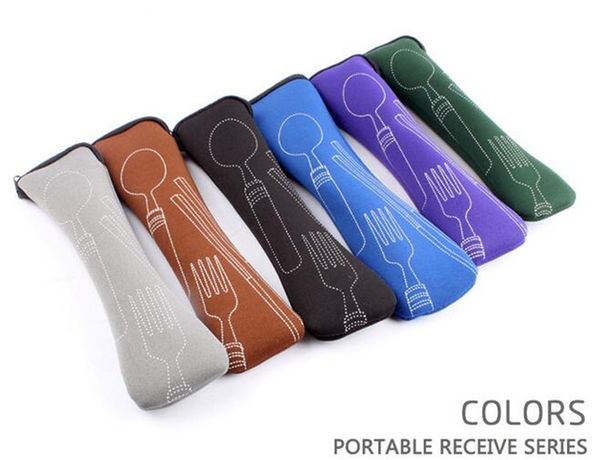 

portable tableware dinnerware travel camping bag cutlery fork poon picnic tool storage bag gift bag tableware holder organizer