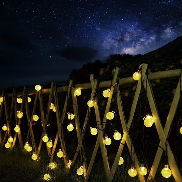 Solar Light 30 Crystal Balls Waterproof Outdoor Starry Lights