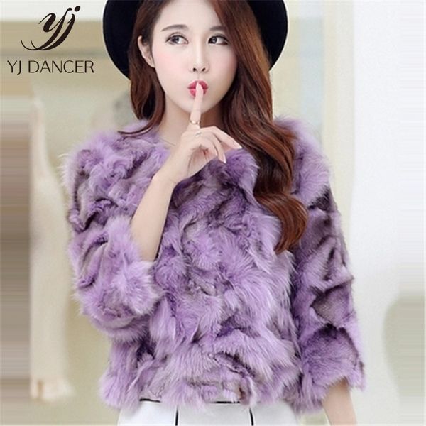 

2019 spring and autumn new imitation fur grass coat ladies short paragraph seven-point sleeves slim slim coat tide h00467, Black