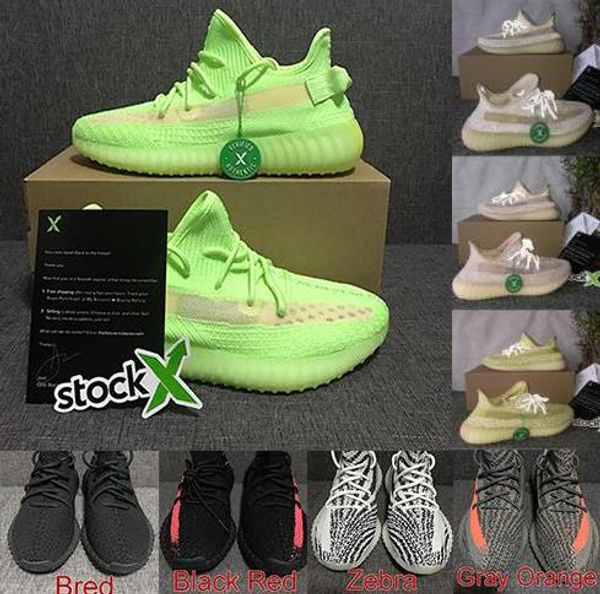 

2020 fashion static black reflective kanye platform men designer shoes mens womens zebra cream white true form sports shoes running sneakers