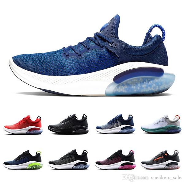 

joy run fk ride running shoes 360 degree comfort dynamic cushioning light racer blue platinum tint black men women sports sneakers 40-45