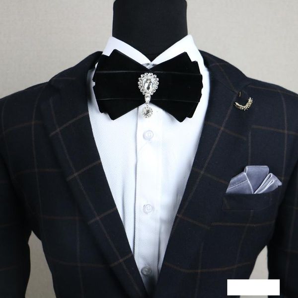 

men's british bow diamond bow tie male banquet married bride and groom bow tie, Blue;purple