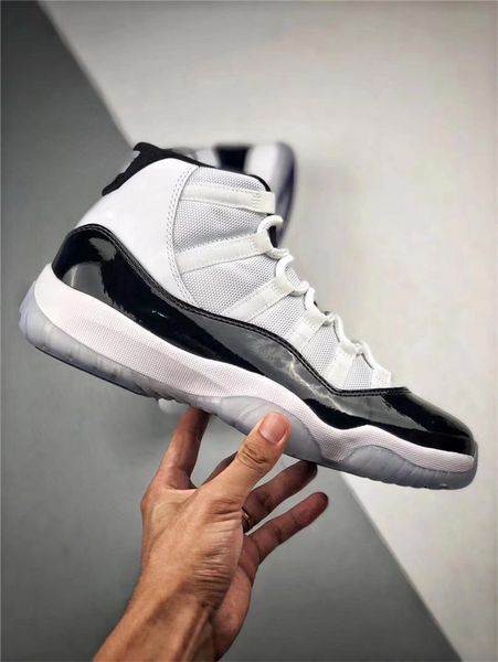 

2020 11 high concord 45 black white 11s men casual shoes authentic quality space jam 45 real carbon fiber 378037 -100 sneakers with box