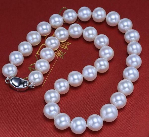 

gorgeous 11-12mm south sea round white pearl necklace 18inch 36, Silver