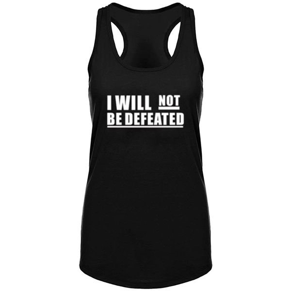 

women's i will not be defeated fitness workout racerback tank summer letter print tank top, White